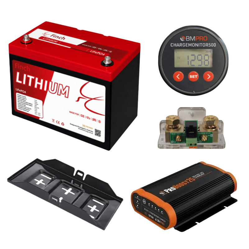 Load image into Gallery viewer, Premium Canopy Lithium Battery Kit - 150AH Lithium Battery / Pro Boost 25 DC-DC Charger & Battery Monitor