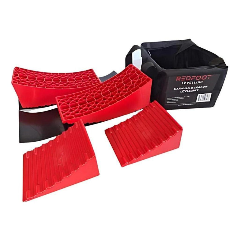 Load image into Gallery viewer, Redfoot Levelling Kit - 2 x Levellers, 2 x Chooks, 2 x Rubber Mats inc Carry Bag