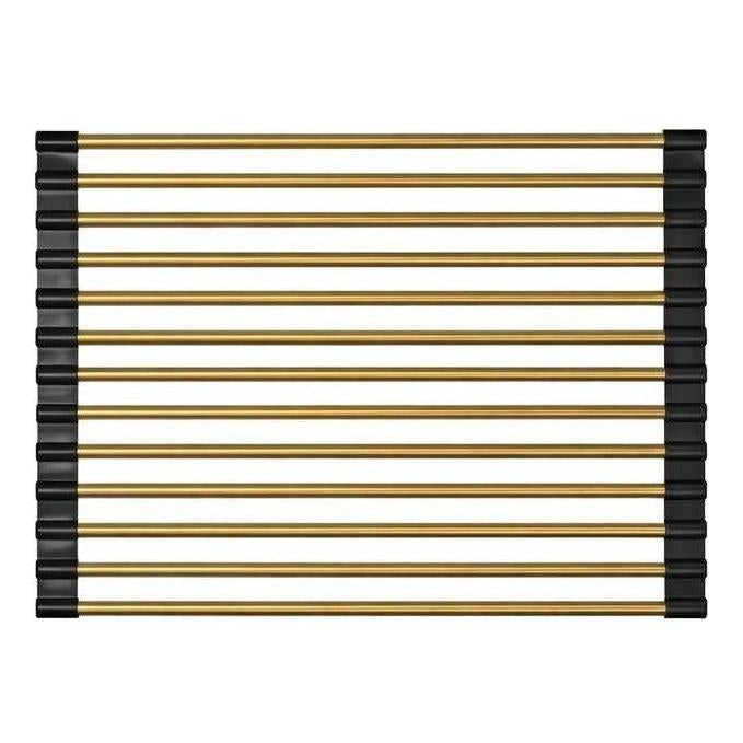 Load image into Gallery viewer, Roll Up Foldable Dish Drying Rack 330 x 425mm - Stainless Steel French Gold