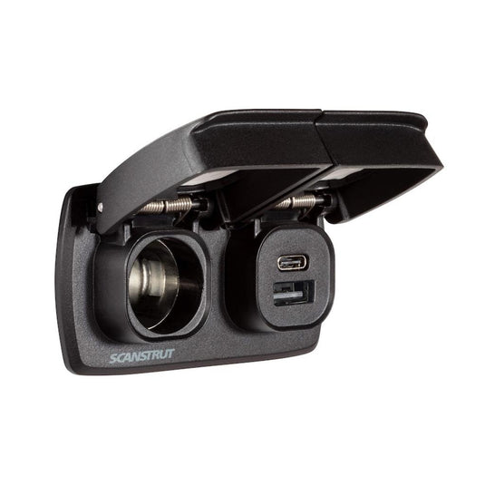 Scanstrut 12V Flip Pro Power Socket and Dual USB/USB-C Charger Socket