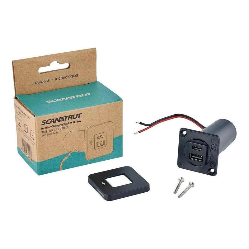 Load image into Gallery viewer, Scanstrut 12V/24V Interior Dual USB/USB-C Charger Socket