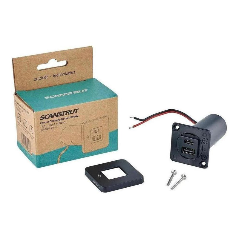Load image into Gallery viewer, Scanstrut 12V/24V Interior Dual USB/USB-C Charger Socket