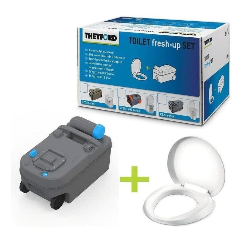 Load image into Gallery viewer, Thetford Fresh Up Set Cassette Tank & Toilet Seat Suits C220 Toilet