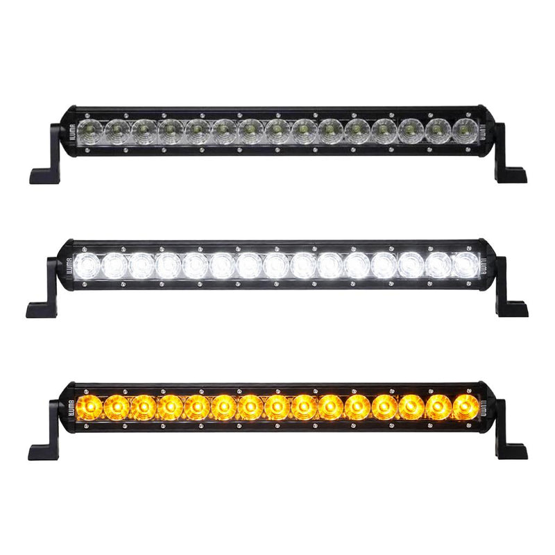 Load image into Gallery viewer, luma Light Bar 3W Cree 15 LED Amber/White Bug Light 17" 435mm Length Flood Beam Black