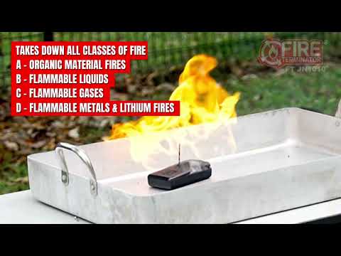 Load and play video in Gallery viewer, Fire Terminator Fire Retardant Extinguisher 600ML Suits All Fire Inc Lithium - Bracket Included