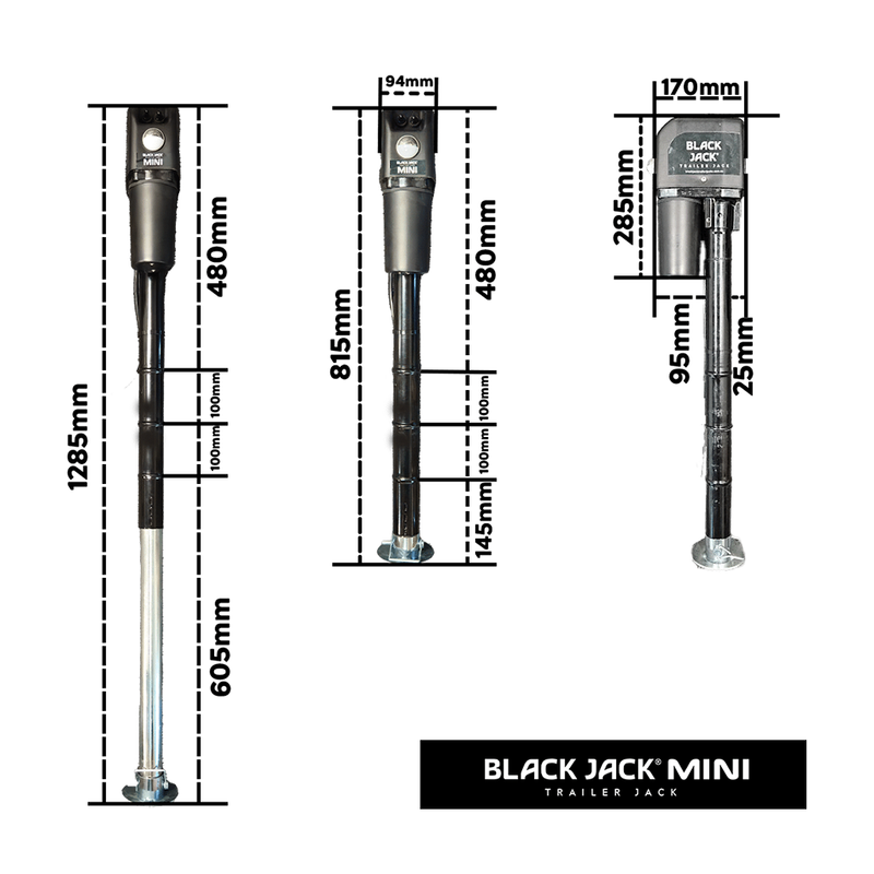 Load image into Gallery viewer, Black Jack Mini 12V Electric Trailer Jack 1000kg
