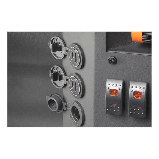 BMPRO Canopy Distribution Charging Board Inc Battery Display and 40 Amp Pro Boost 40 Solar DC-DC Charger