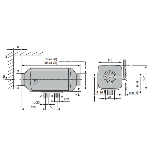 Belgique 12V 2KW BT Diesel Heater Kit Inc Heater, Main Cover, 9.5L Tank and Tank Cover