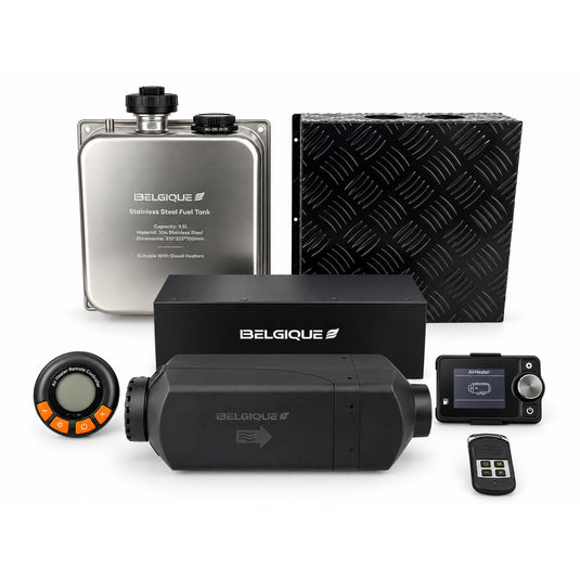 Belgique 12V 2KW BT Diesel Heater Kit Inc Heater, Main Cover, 9.5L Tank and Tank Cover