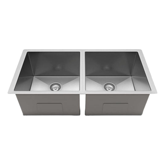 Belgique Double Bowl Sink Basin 770 x 440 x 250 - Stainless Steel Brushed Satin