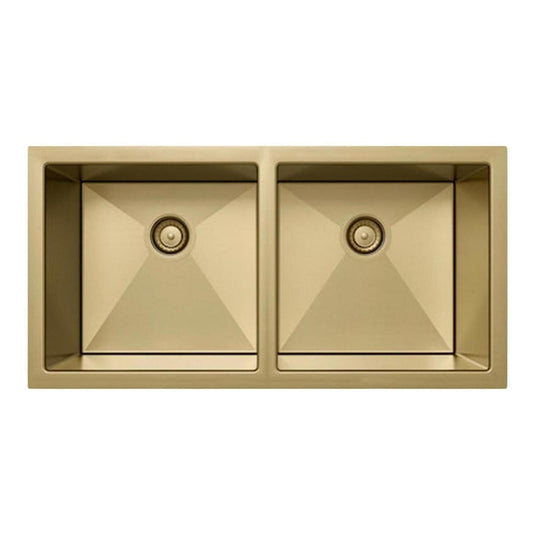 Belgique Double Bowl Sink Basin 770 x 440 x 250 - Stainless Steel French Gold