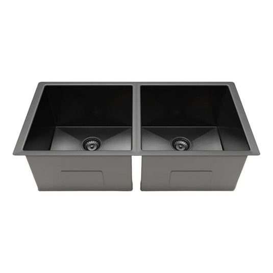 Belgique Double Bowl Sink Basin 770 x 440 x 250 - Stainless Steel Gun Metal