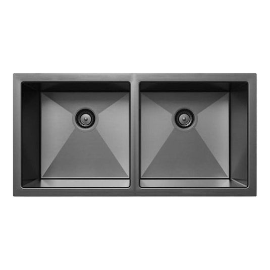 Belgique Double Bowl Sink Basin 770 x 440 x 250 - Stainless Steel Gun Metal