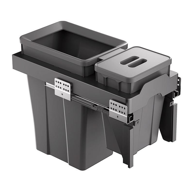 Load image into Gallery viewer, Belgique Kitchen Pull Out Dual Bin 18L + 6L Black
