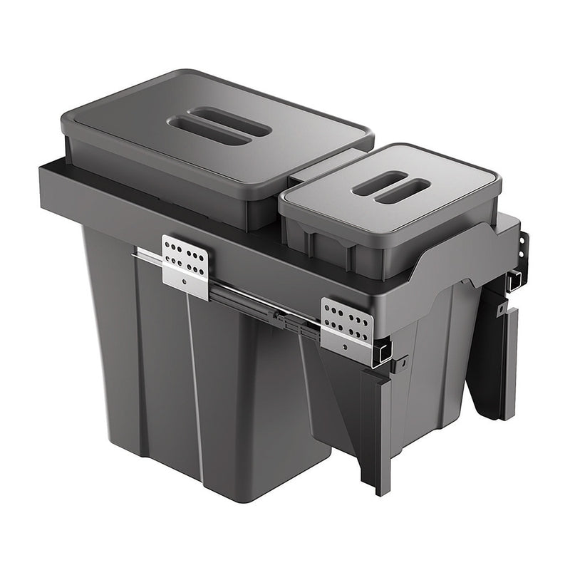 Load image into Gallery viewer, Belgique Kitchen Pull Out Dual Bin 18L + 6L Black
