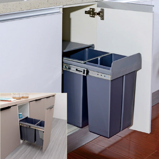 Belgique Kitchen Pull Out Dual Bin 20L + 10L Black