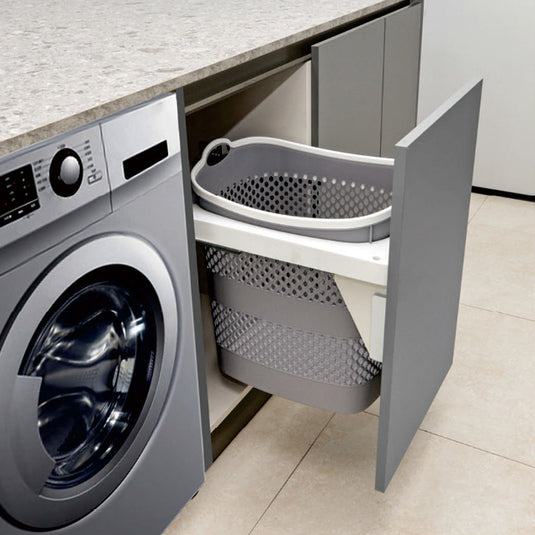 Belgique Laundry Pull Out Basket Bin 45L White