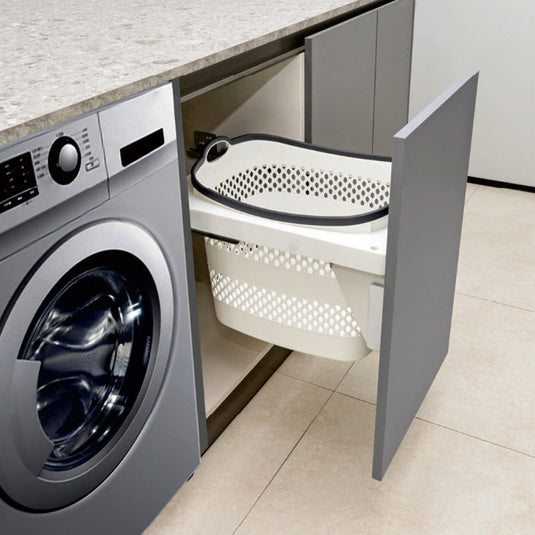 Belgique Laundry Pull Out Basket Bin 45L White