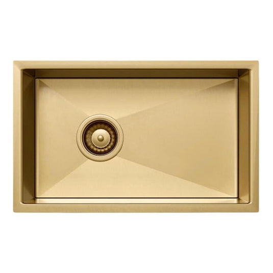 Belgique Single Bowl Sink Basin 300 x 440 x 250 - Stainless Steel French Gold