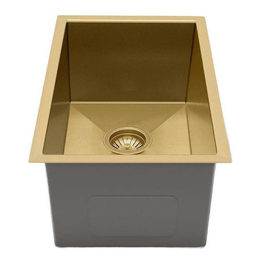 Belgique Single Bowl Sink Basin 380 x 450 x 220 - Stainless Steel French Gold