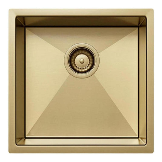 Belgique Single Bowl Sink Basin 450 x 450 x 250 - Stainless Steel French Gold