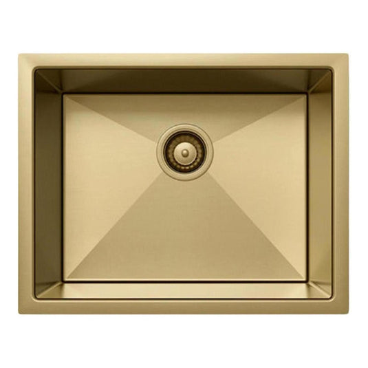 Belgique Single Bowl Sink Basin 540 x 440 x 250 - Stainless Steel French Gold