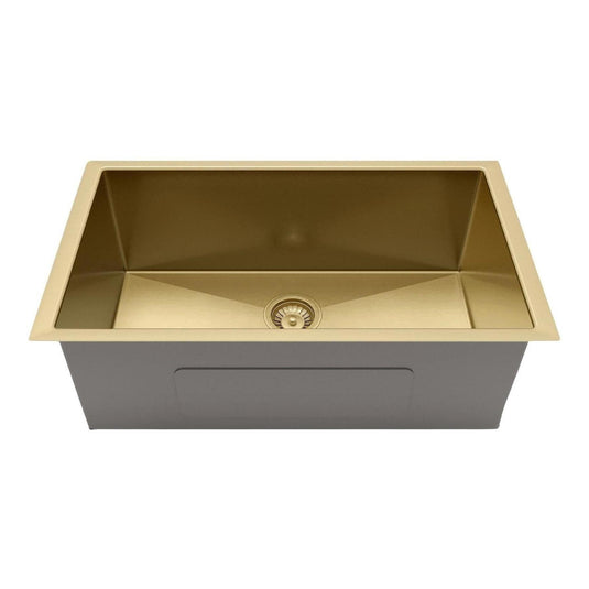 Belgique Single Bowl Sink Basin 700 x 440 x 250 - Stainless Steel French Gold
