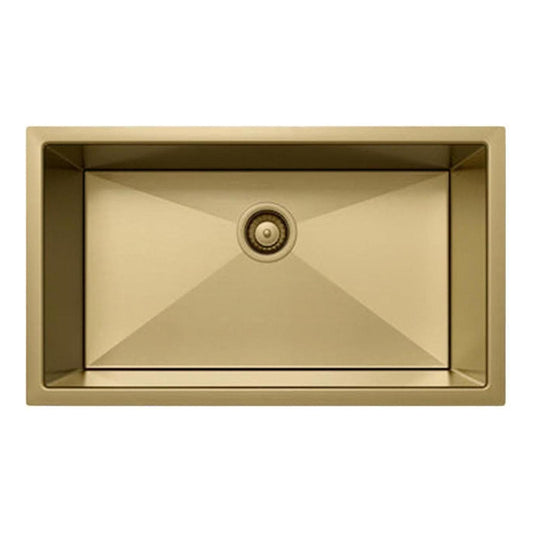 Belgique Single Bowl Sink Basin 700 x 440 x 250 - Stainless Steel French Gold