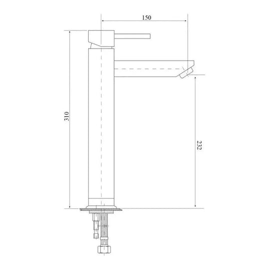 Chaser Tall Basin Sink Tap Mixer Black