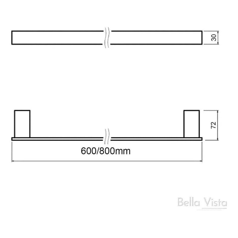 Load image into Gallery viewer, Chunky Single Towel Rail 600mm Black
