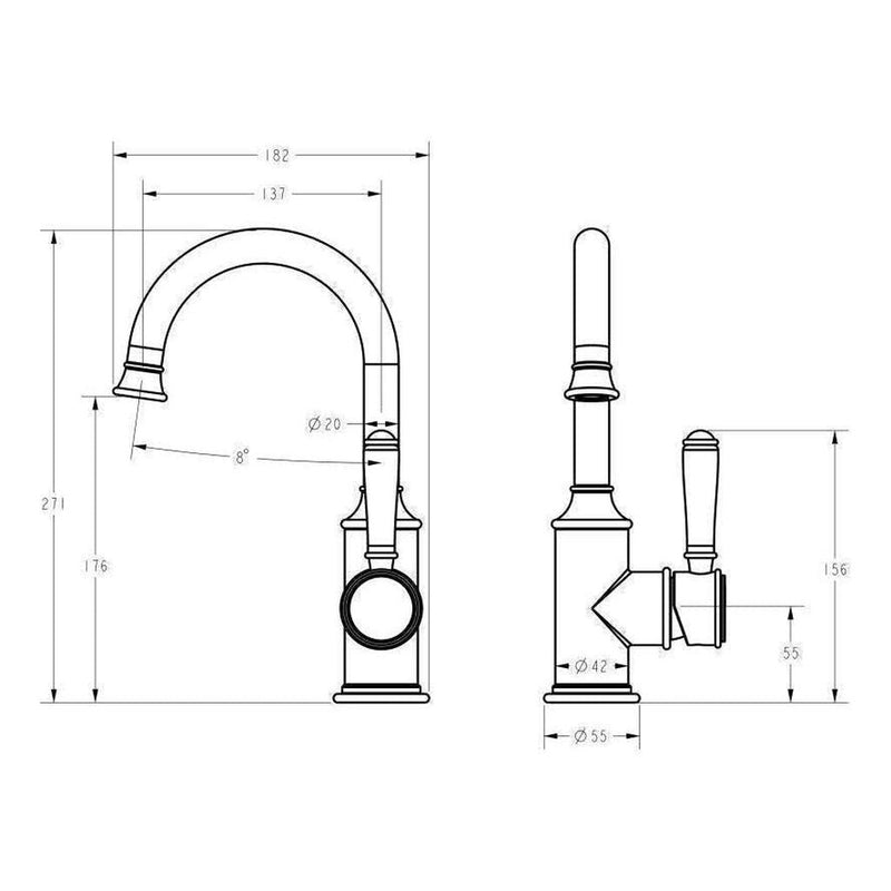Load image into Gallery viewer, Clasico Basin Tap Sink Mixer Black
