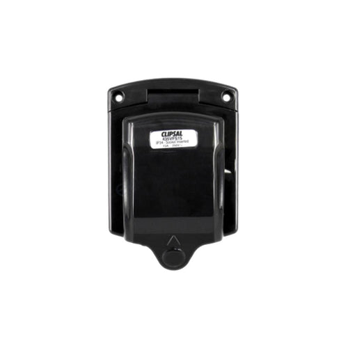 Clipsal 15Amp 240V Power Inlet Socket 3 Pin Black