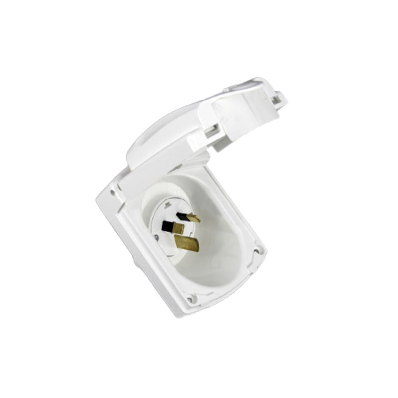 Load image into Gallery viewer, Clipsal 15Amp 240V Power Inlet Socket 3 Pin White
