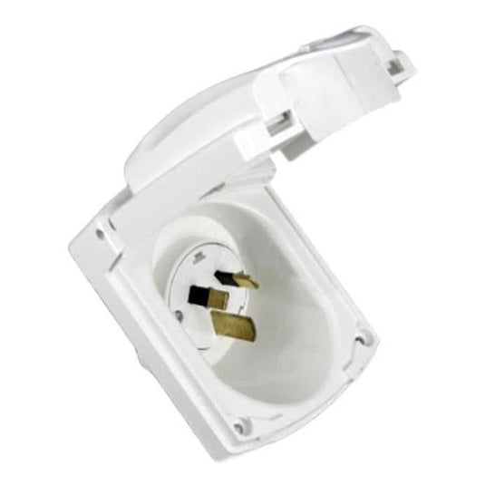 Clipsal 15Amp 240V Power Inlet Socket 3 Pin White – Caravan and Camping Aus