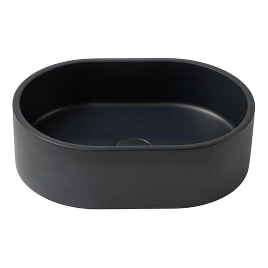 Concrete Single Bowl Basin Sink Oval 400 x 280 x 120 - Charcoal