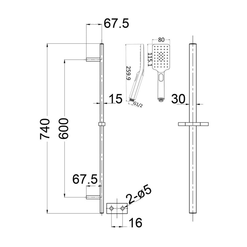 Load image into Gallery viewer, Cresta Shower Head and Square Rail French Gold
