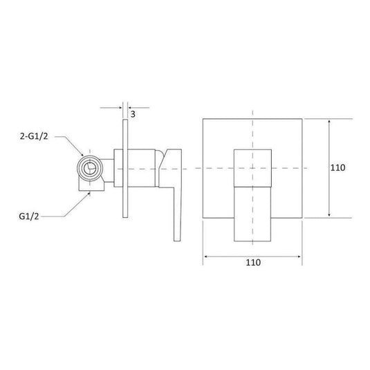 Deko Shower Flick Mixer Black