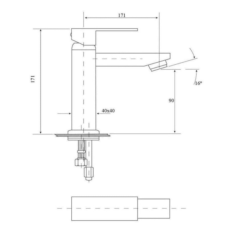 Load image into Gallery viewer, Deko Square Handle Basin Sink Tap Mixer Black
