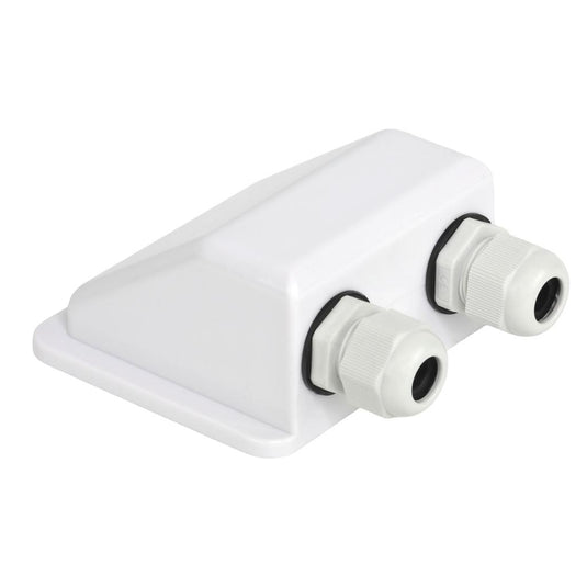 Double Cable Entry Junction Housing Box Gland for Solar Panel Wiring White