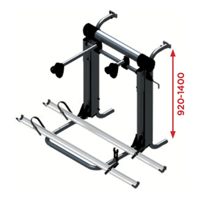 Load image into Gallery viewer, Electric 12V Bike Lift Rack Carrier 2 Bike 920-1400mm Range For Fat Tyres Inc Remote-Black
