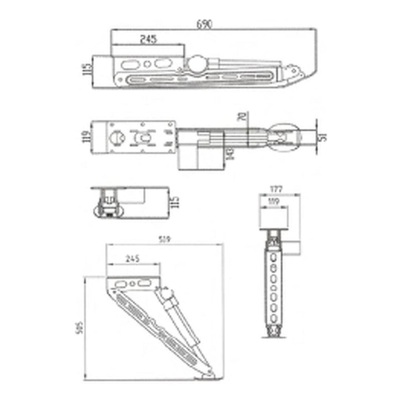 Load image into Gallery viewer, Electric 4 x Drop Down Stabilizer leg Corner Steadies 670mm Zinc

