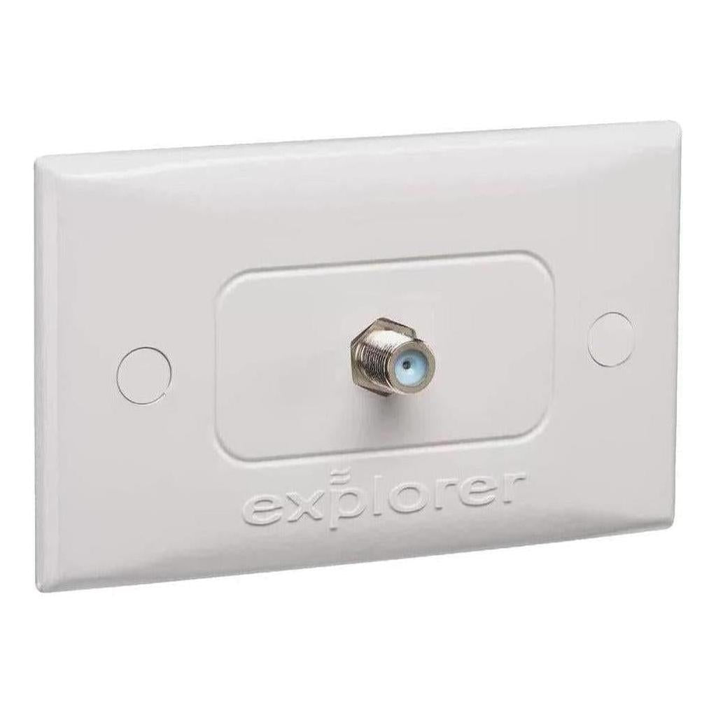 Explorer Passive Wall Plate Single TV F Type Socket Outlet White ...