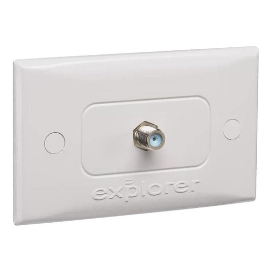 Explorer Passive Wall Plate Single TV F Type Socket Outlet White