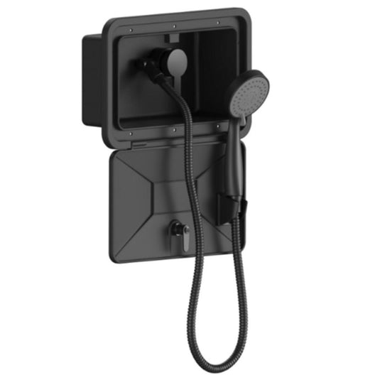 External Shower Box Inc Shower Handheld Head & Shower Mixer Black