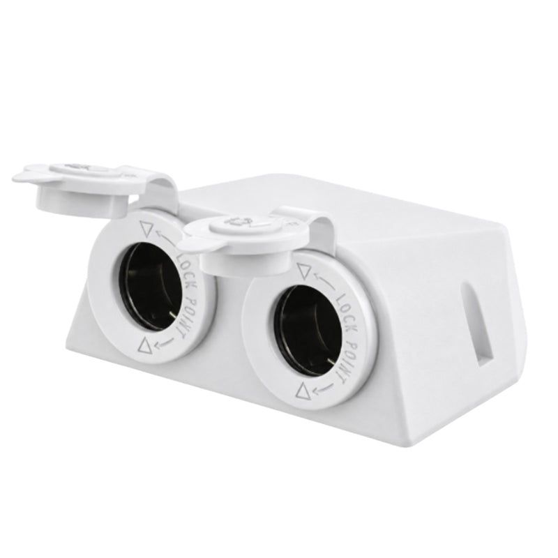 Load image into Gallery viewer, Finch 12V Double Power Accessory Socket – Surface Mount White

