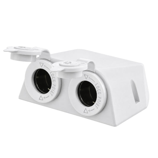 Finch 12V Double Power Accessory Socket – Surface Mount White