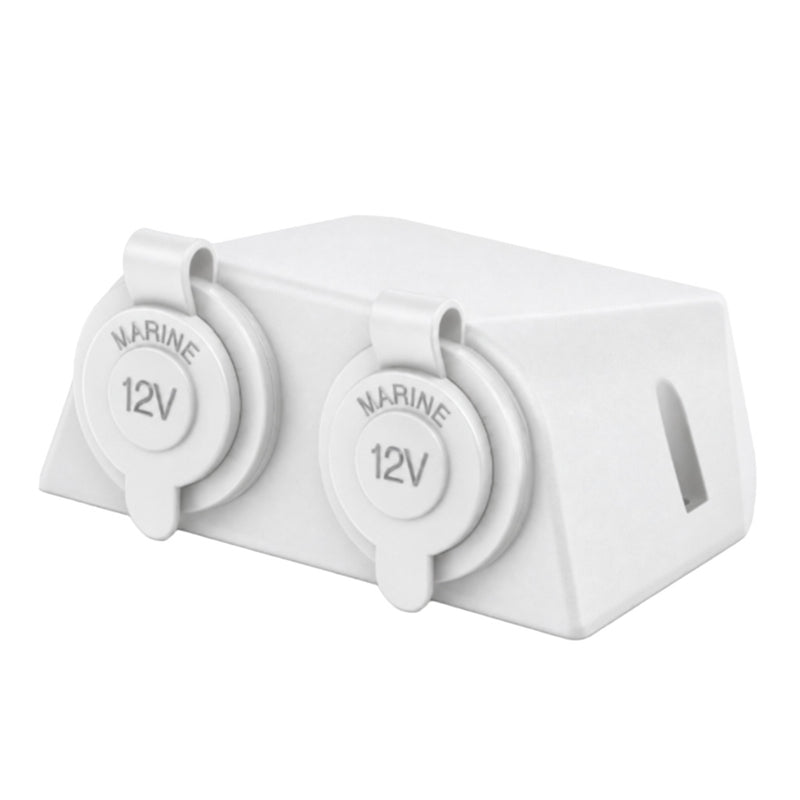 Load image into Gallery viewer, Finch 12V Double Power Accessory Socket – Surface Mount White
