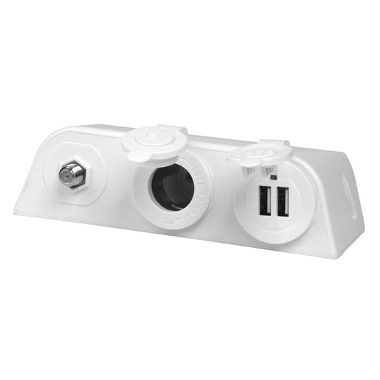 Finch 12v Accessory Socket USB & TV Antenna Port Surface Mount Black
