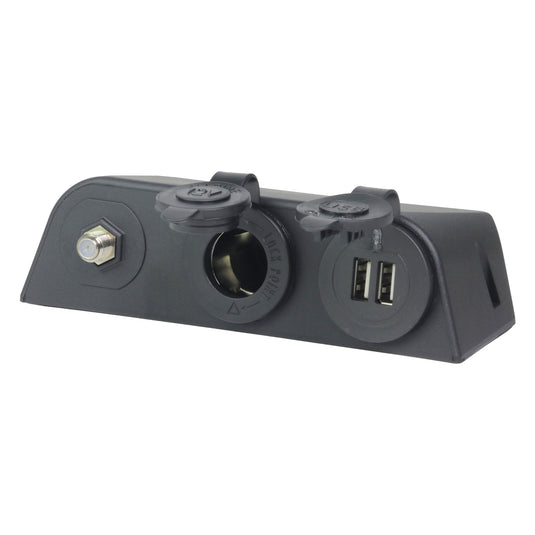 Finch 12v Accessory Socket USB & TV Antenna Port Surface Mount White