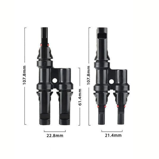 Finch 2 To 1 T Branch MC4 Solar Panel Cable Connectors Male and Female IP67 Pair
